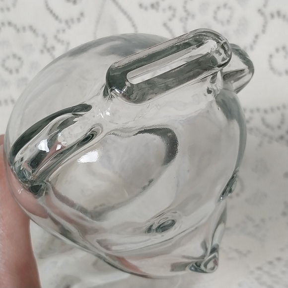 Anchor Hocking Glass Teddy Bear Penny Coin Bank Clear Vintage 6" 80s 90s - Picture 8 of 8